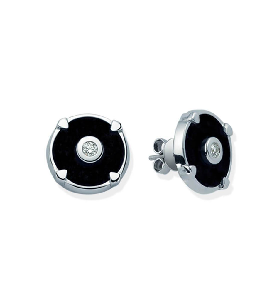 DARK SOLITAIRE ROUND EARRINGS