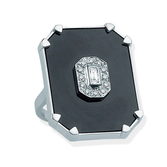DARK ONYX RECTANGLE DIAMOND RING