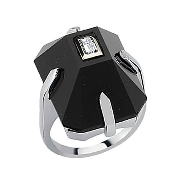 DARK ONYX & BAGUETTE TOWER RING