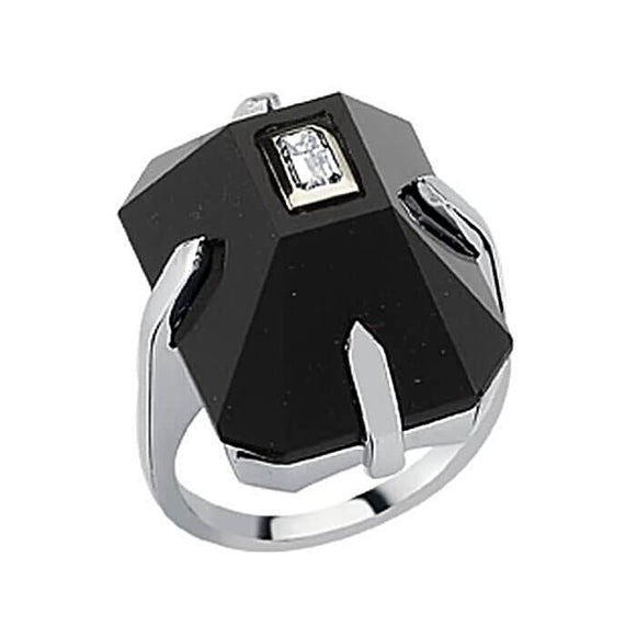DARK ONYX & BAGUETTE TOWER RING