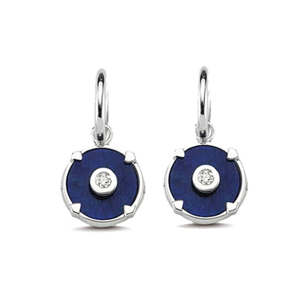 DEEPSEA LAPIS LAZULI DIAMOND ROUND EARRINGS