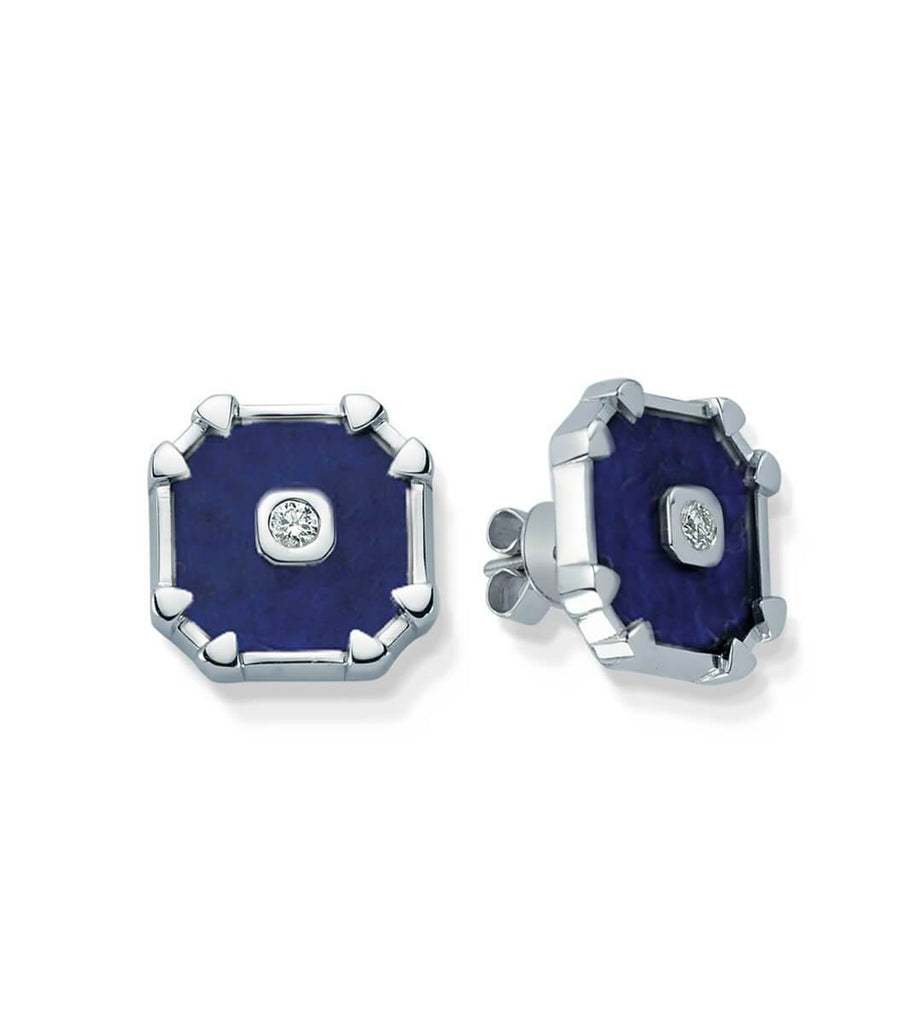 DEEPSEA LAPIS LAZULI DIAMOND SQUARE EARRINGS