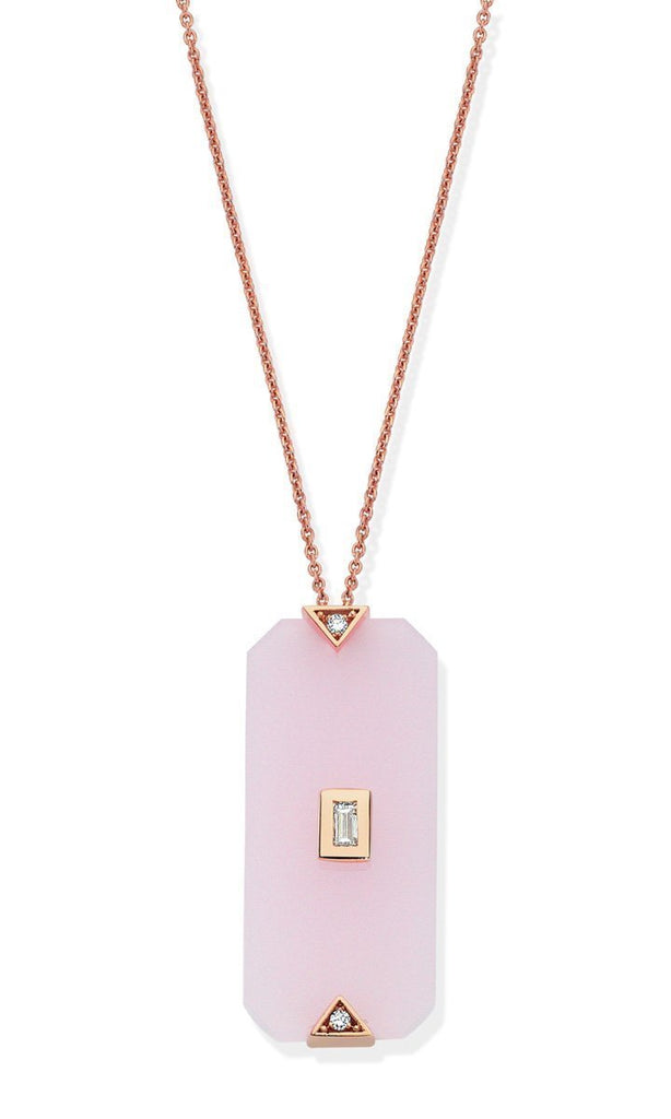 DEEPSEA ROSE QUARTZ BAGUETTE NECKLACE