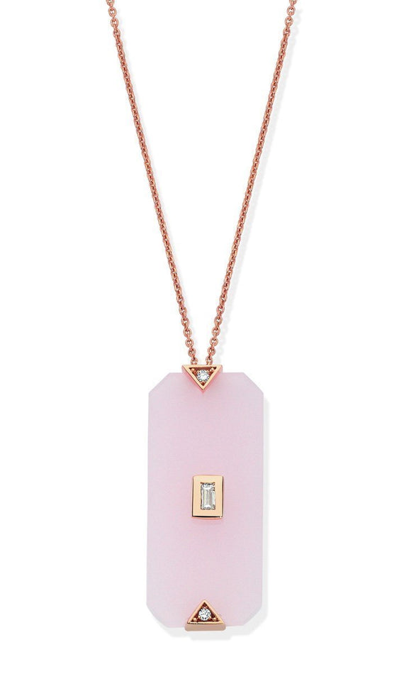 DEEPSEA ROSE QUARTZ BAGUETTE NECKLACE