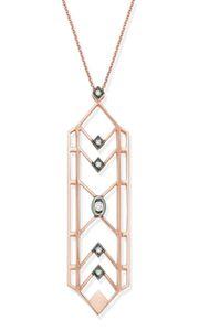 GEOMETRIA ELONGATED DECO STATEMENT NECKLACE