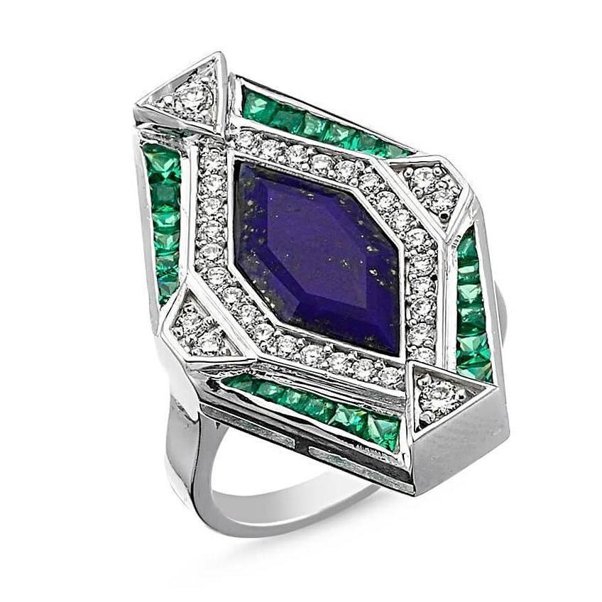 HARMONY LAPIS LAZULI & EMERALD RING