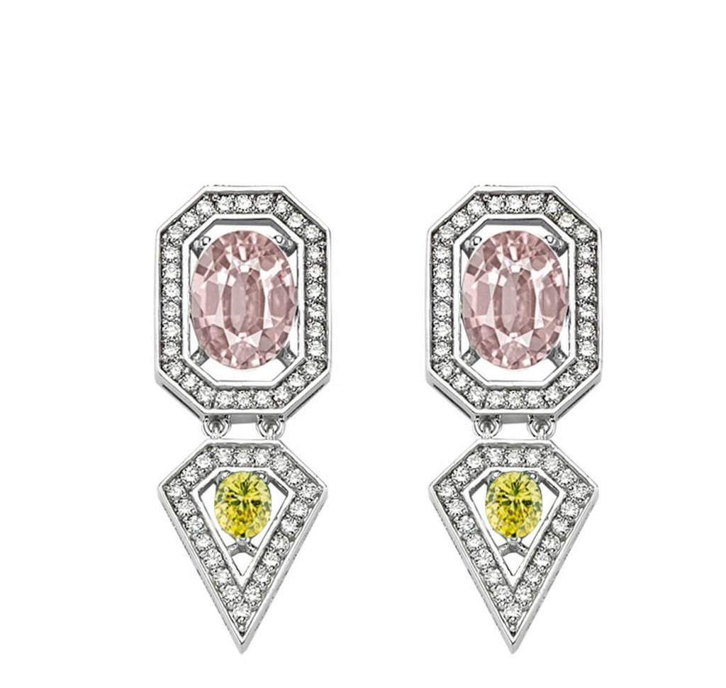 HARMONY MORGANITE & DIAMOND EARRINGS