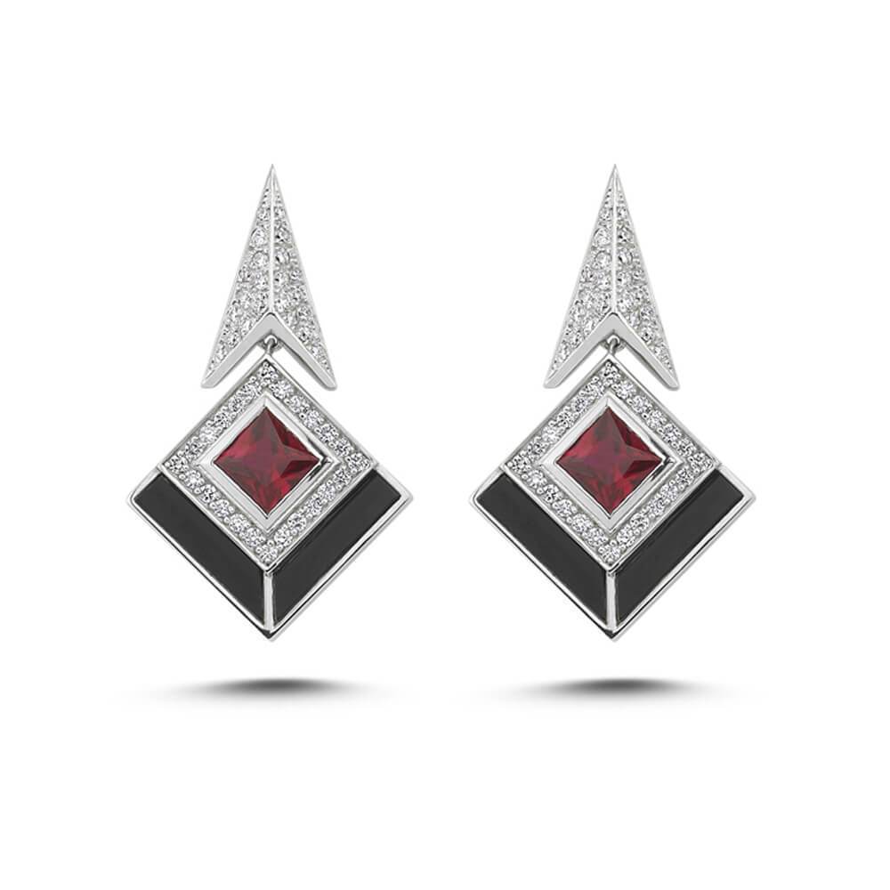 HARMONY STATEMENT RUBY & DIAMOND EARRINGS