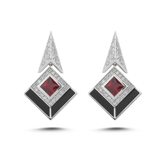 HARMONY STATEMENT RUBY & DIAMOND EARRINGS