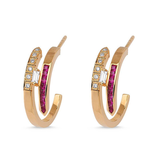 LOVE RUBY ETERNITY HOOP EARRINGS