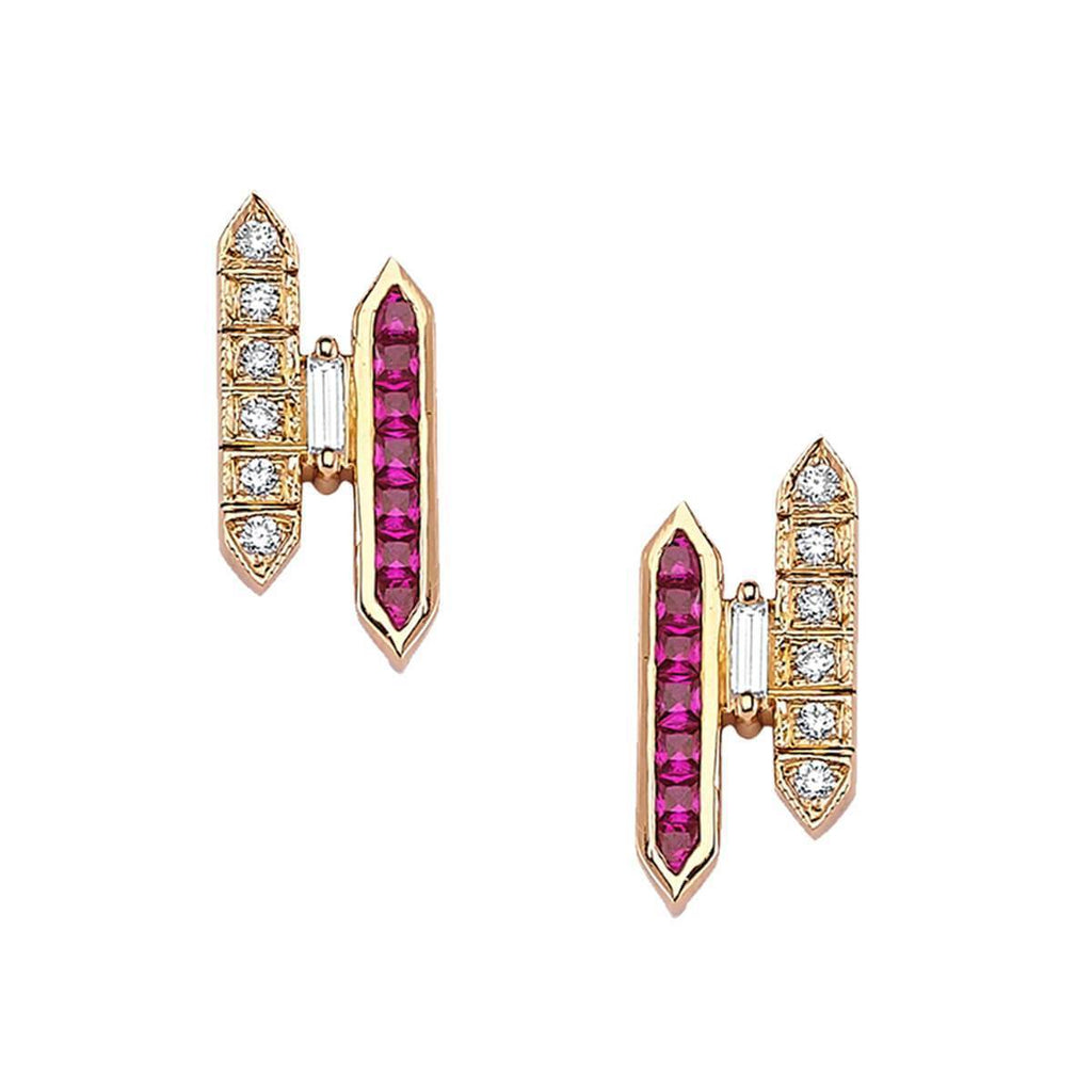 LOVE RUBY & DIAMOND EARRINGS