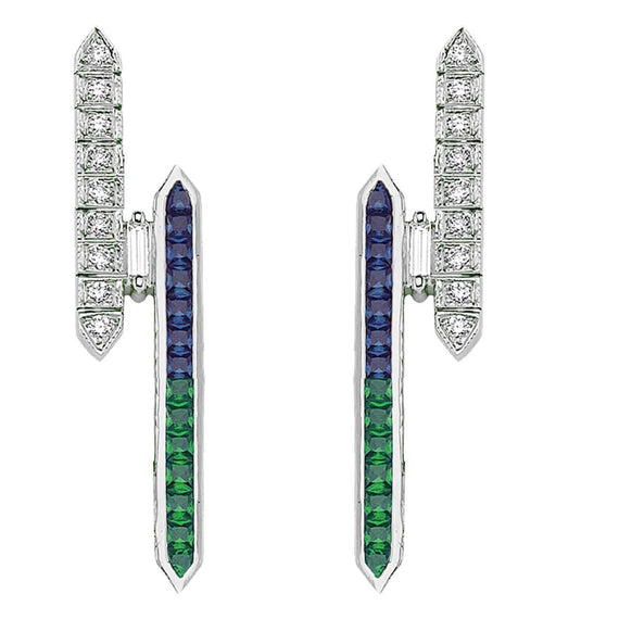 LOVE A LOT SAPPHIRE & EMERALD EARRINGS