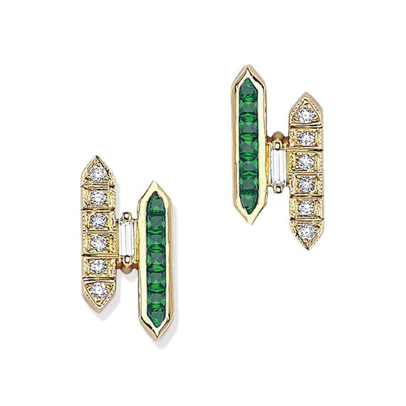 LOVE EMERALD & DIAMOND EARRINGS