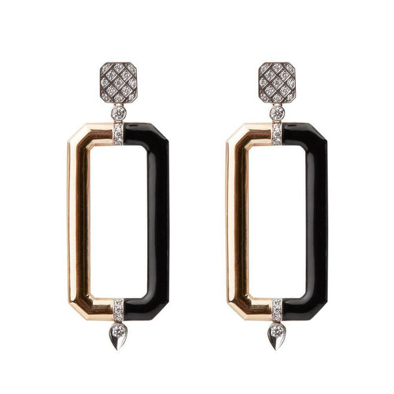 LUNA LUCE ELONGATED SQUARE HOOPS