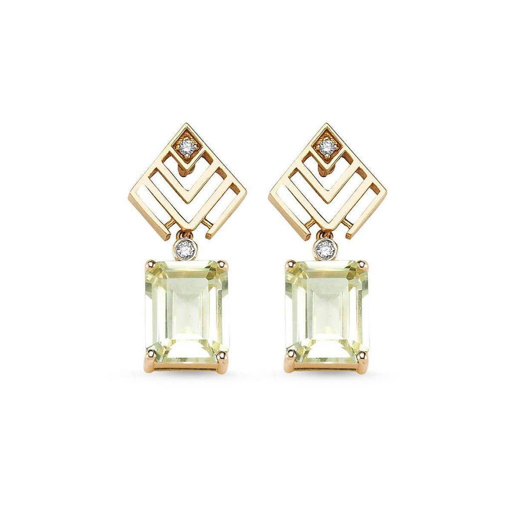 LUNA LUCE GEO YELLOW TOPAZ EARRINGS