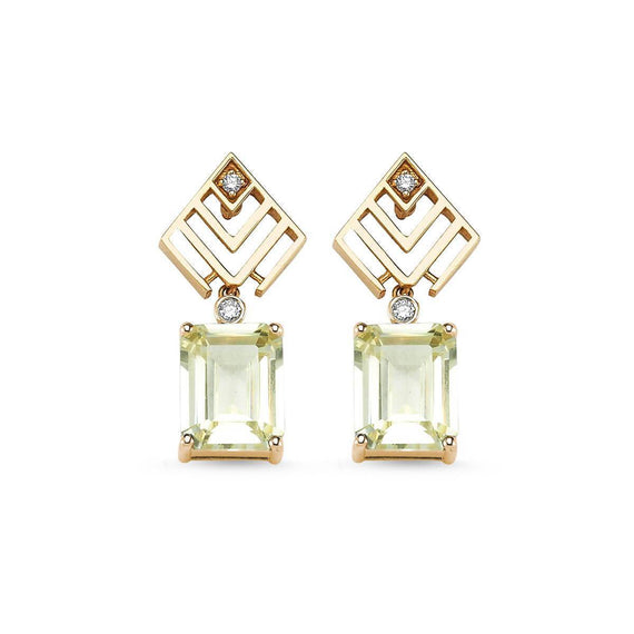 LUNA LUCE GEO YELLOW TOPAZ EARRINGS