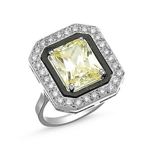LUNA LUCE ONYX & YELLOW TOPAZ RING
