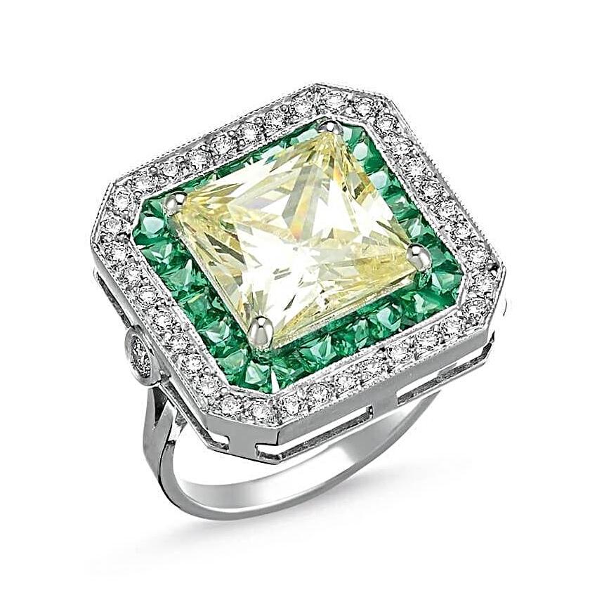 LUNA LUCE EMERALD & YELLOW TOPAZ RING