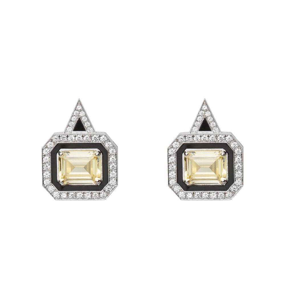 LUNA LUCE RECTANGLE YELLOW TOPAZ EARRINGS