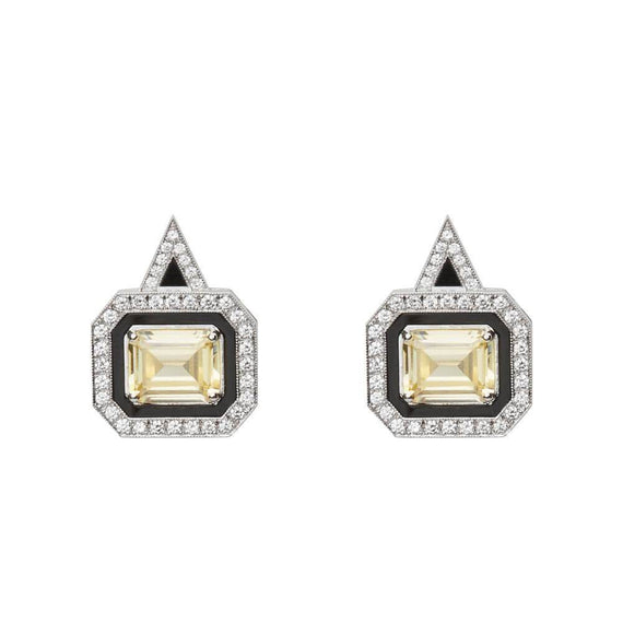 LUNA LUCE RECTANGLE YELLOW TOPAZ EARRINGS