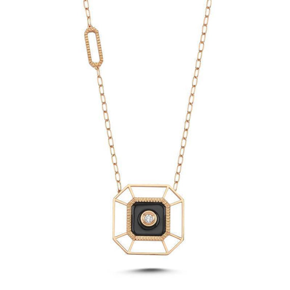 MATISSE ONYX SQUARE NECKLACE