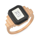 MATISSE MATTE GOLD ONYX BAGETTE RING