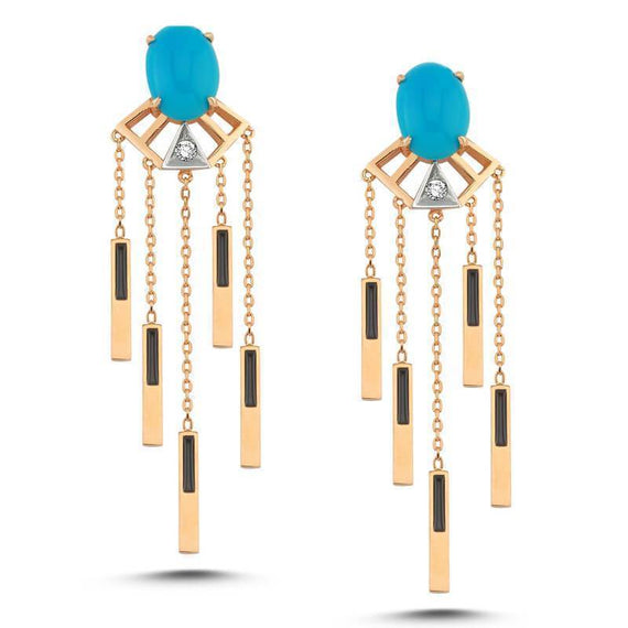 MATISSE TURQUOISE TASSEL EARRINGS