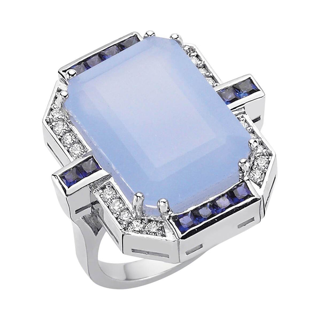 SKY FROSTED BLUE MOON SAPPHIRE & DIAMOND RING