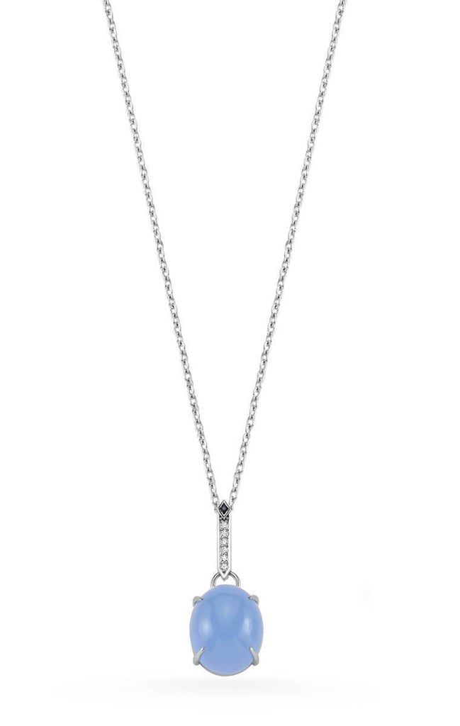 SKY DIAMOND SAPPHIRE BLUE MOON NECKLACE