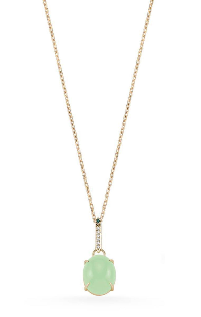 SKY DIAMOND EMERALD GREEN QUARTZ NECKLACE
