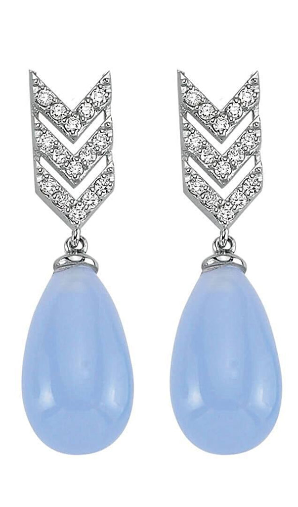SKY SM BLUE MOON DIAMOND TEAR DROP EARINGS (LONG)