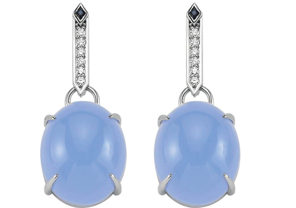 SKY DIAMOND SAPPHIRE BLUE MOON EARRINGS