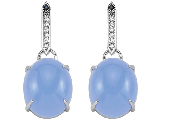 SKY DIAMOND SAPPHIRE BLUE MOON EARRINGS