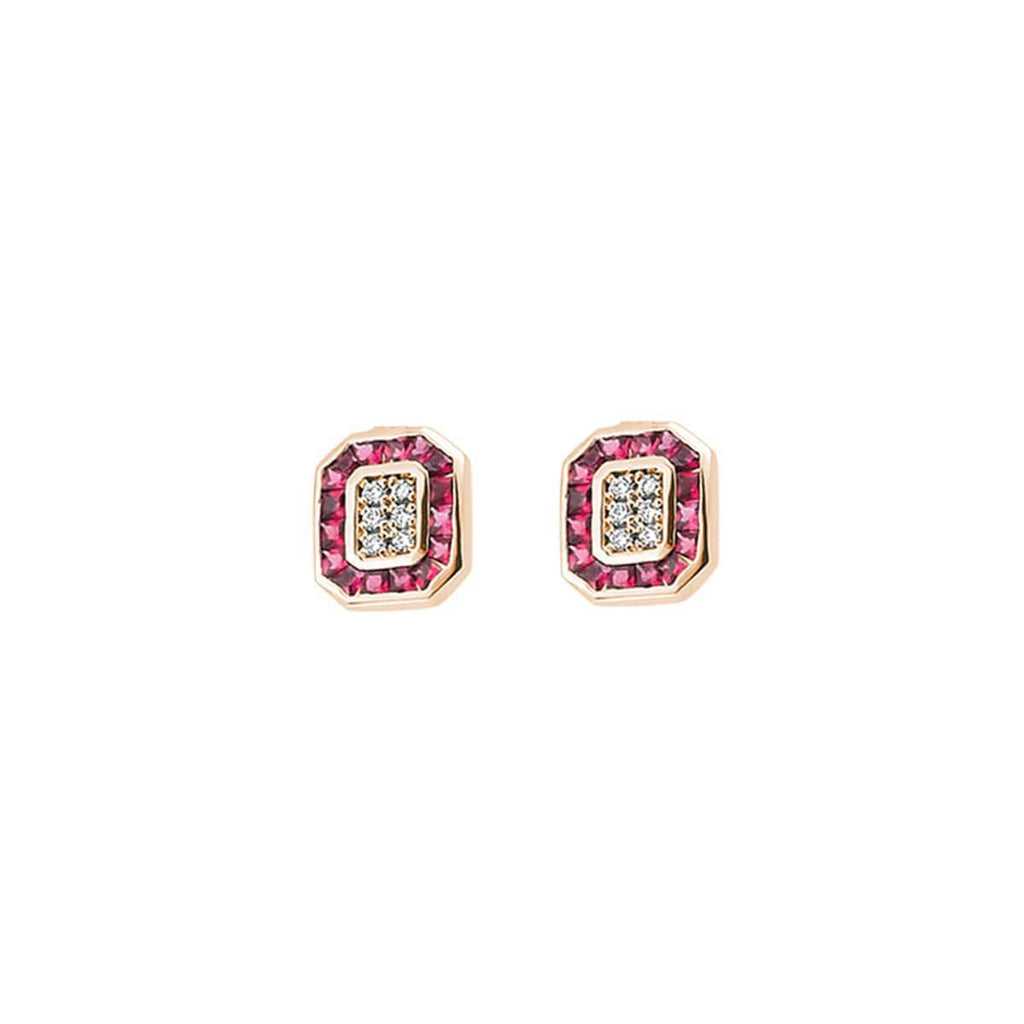 TRIO RUBY & DIAMOND EARRINGS