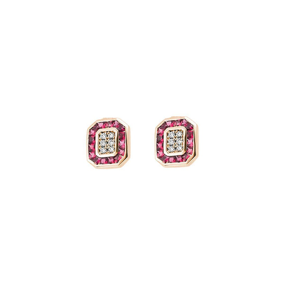 TRIO RUBY & DIAMOND EARRINGS