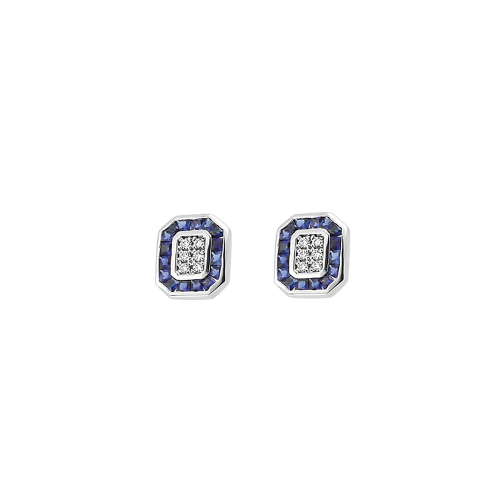 TRIO SAPPHIRE & DIAMOND EARRINGS